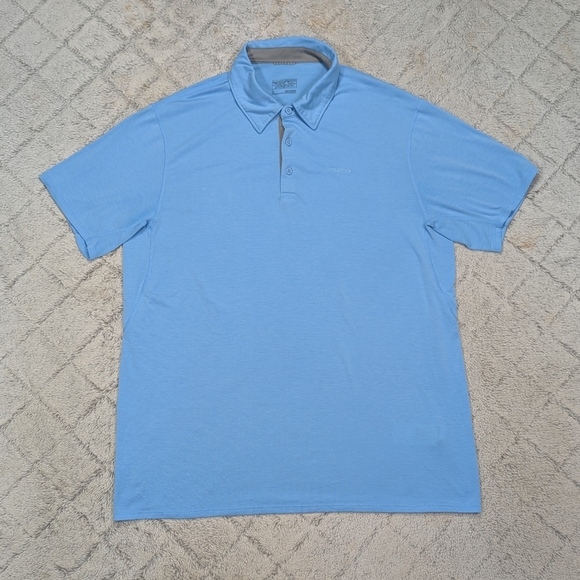 Patagonia Other - Patagonia Shirt Mens L Blue Polo Soft Stretch Performance Hike Golf Cactusflats